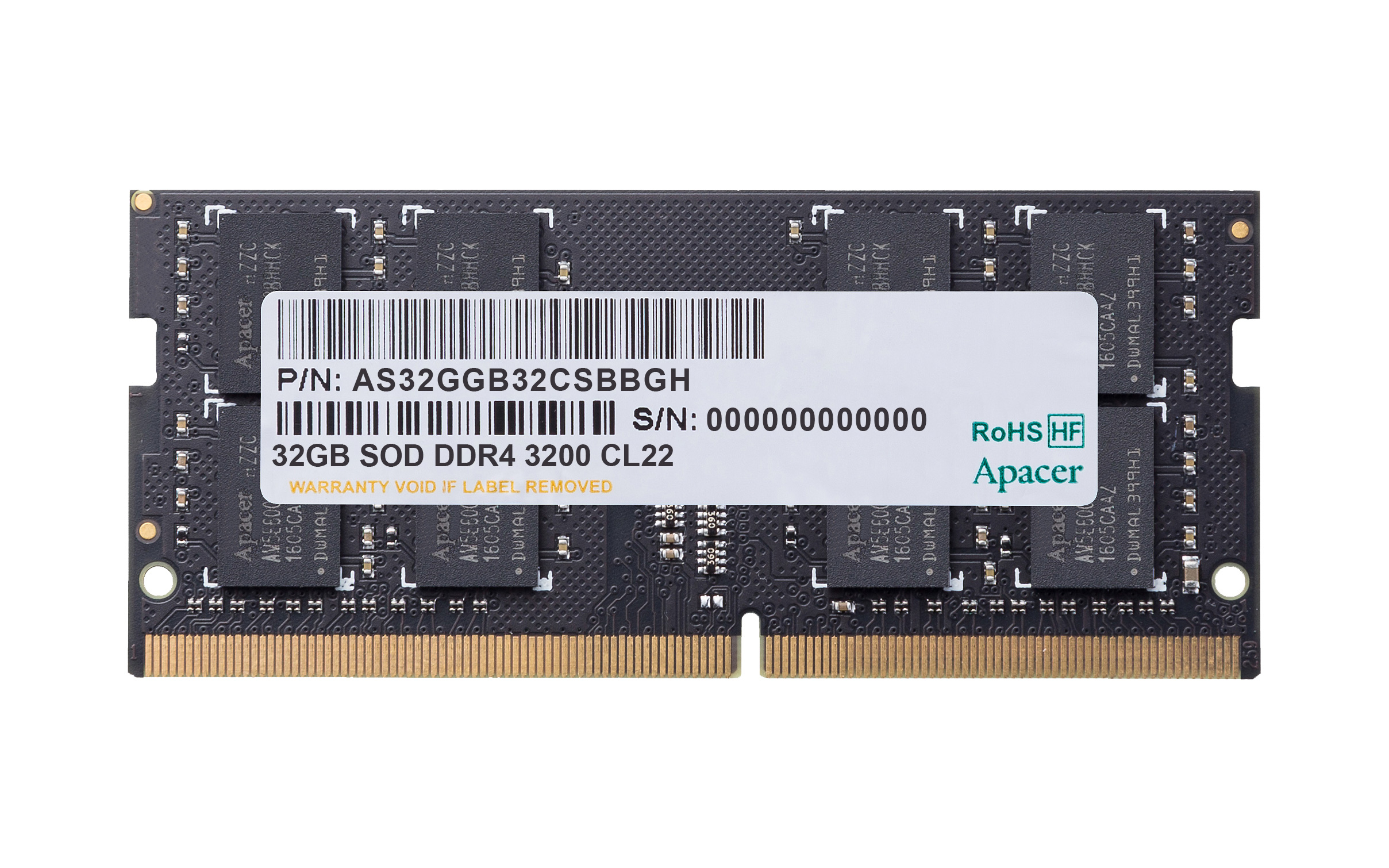 Apacer%2032GB%20(1x32GB)%203200MHz%20CL22%20DDR4%20Notebook%20SODIMM%20RAM%20(ES.32G21.PSI)