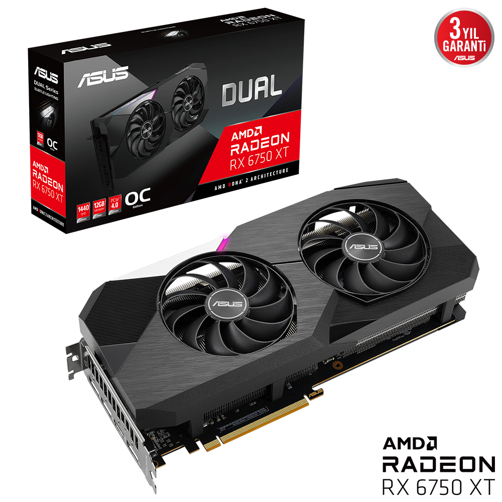 ASUS%20DUAL-RX6750XT-O12G%2012GB%20GDDR6%20HDMI%20DP%20192BİT