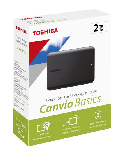 2TB Canvio Basics 2.5’’ USB3.2 TOSHIBA HDTB520EK3AA (USB2.0 Uyumlu)