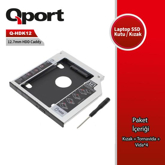 QPORT Q-HDK12 2.5’’ HDD/SSD UYUMLU CEVIRICI 12.7’’ KIZAK