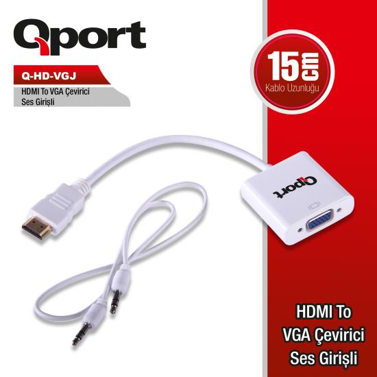QPORT Q-HD-VGJ HVJ HDMI TO VGA ÇEVİRİCİ