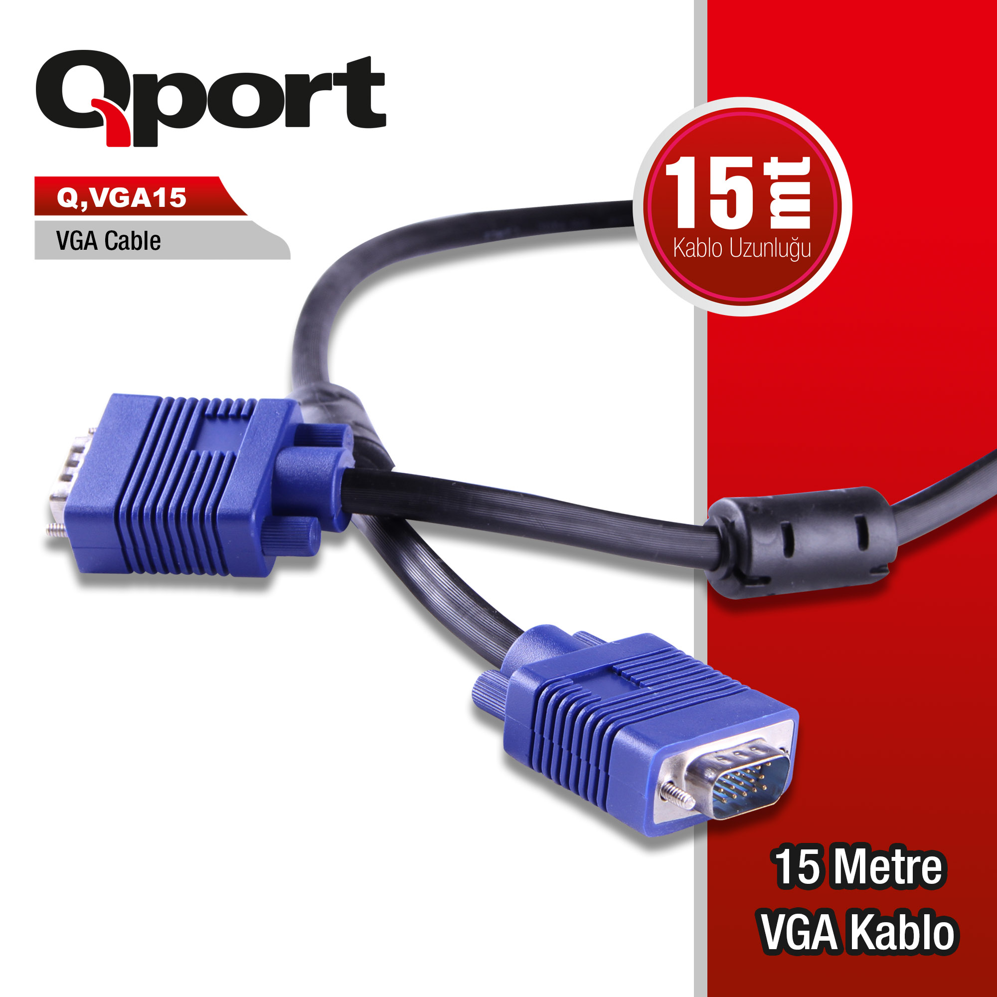 QPORT%20Q-VGA15%2015%20PİN%20VGA%20KABLO%2015%20MT