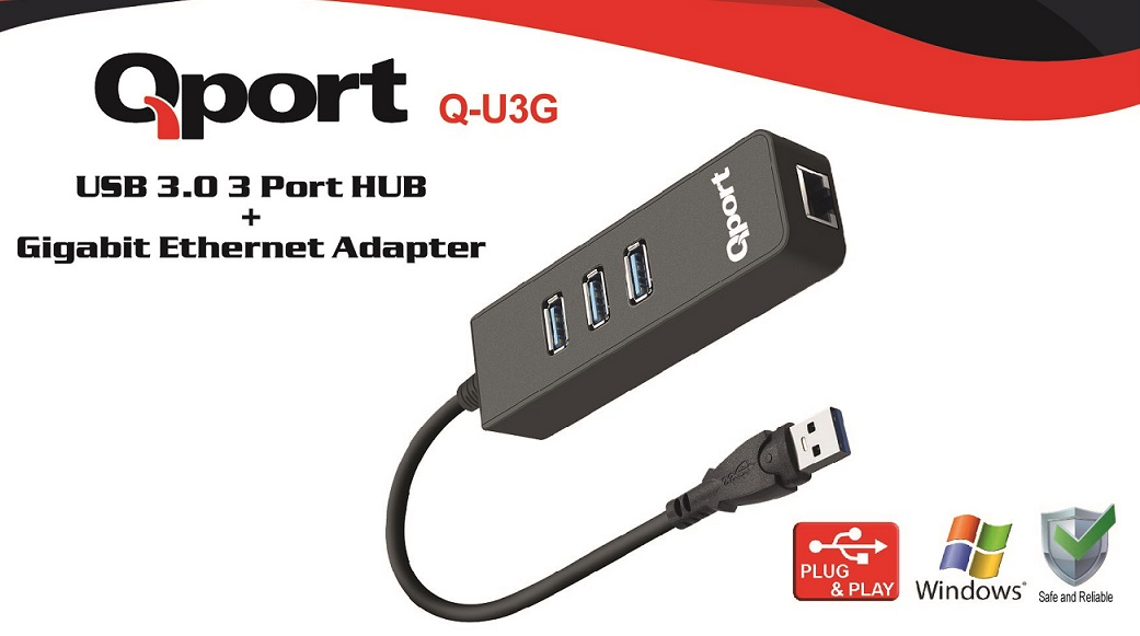 QPORT%20Q-U3G%20USB%203.0%20ÇOKLAYICI/GIGABIT%20ADAPTÖR