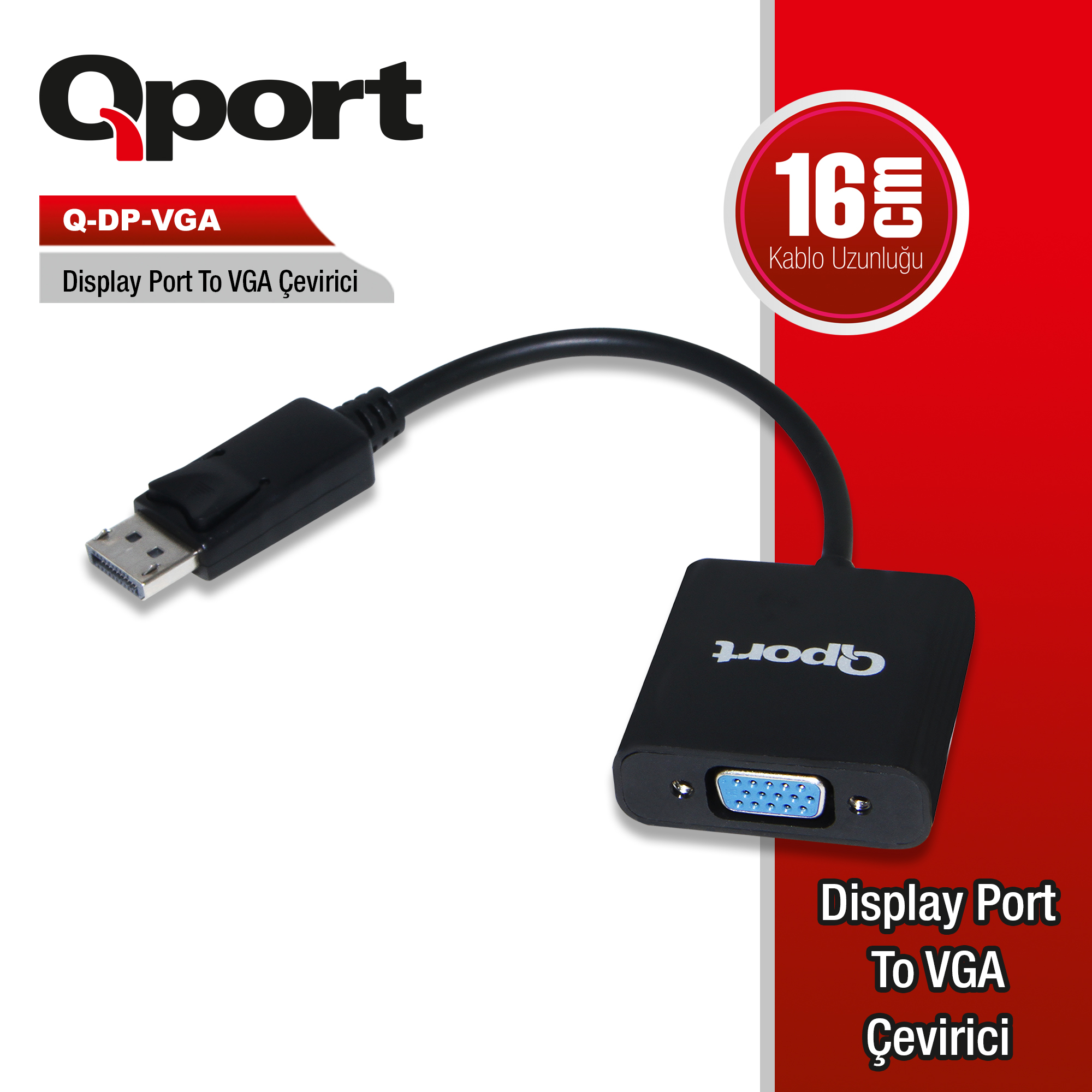 QPORT%20Q-DP-VGA%20DP%20TO%20VGA%20ÇEVİRİCİ